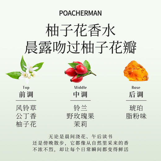 poacherman柏世曼柚子花香水 清新冷冽花香绿叶感男女小众淡香氛 商品图3