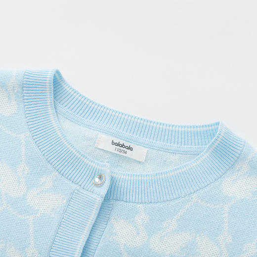 巴拉巴拉童装儿童毛衣女小童提花针织衫秋季开衫外套甜美百搭上衣 商品图3