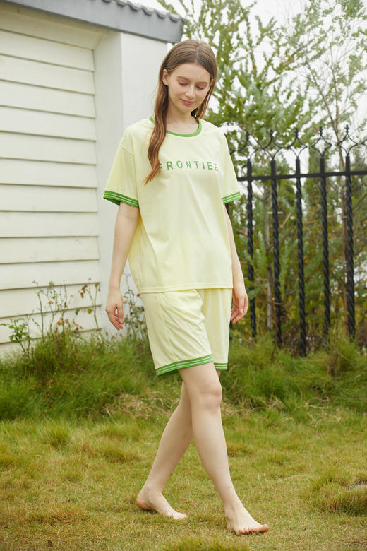 【满2件/99元】【秀黛】女撞色休闲短袖套装女士夏季睡衣家居服L2551054T【门店同款】【如遇缺货自动退款，介意勿拍】 商品图6