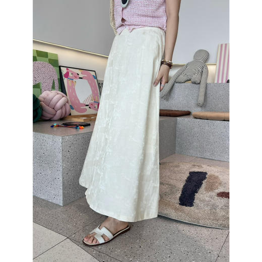 2507406   亚麻混纺 提花A字 长裙 国风气质 商品图2