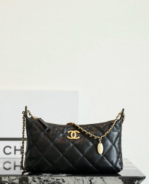 香奈儿 春夏 金币链条饺子包 黑色（LZ） 商品图1