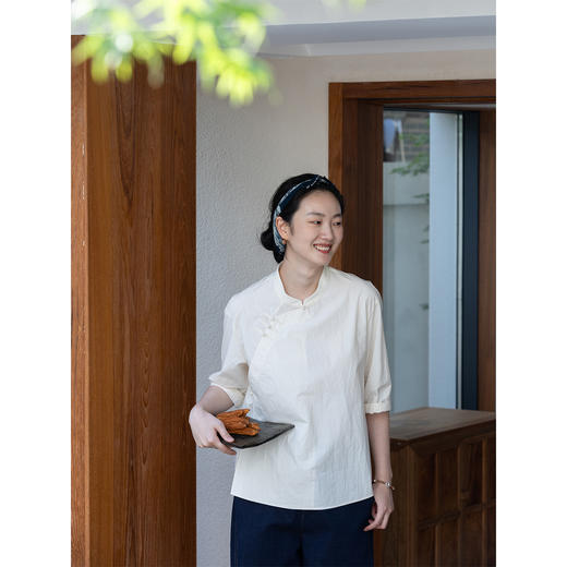 牧衣游原创 汉麻棉净色短外套新品质朴复古文艺百搭开衫 风与诗 商品图1