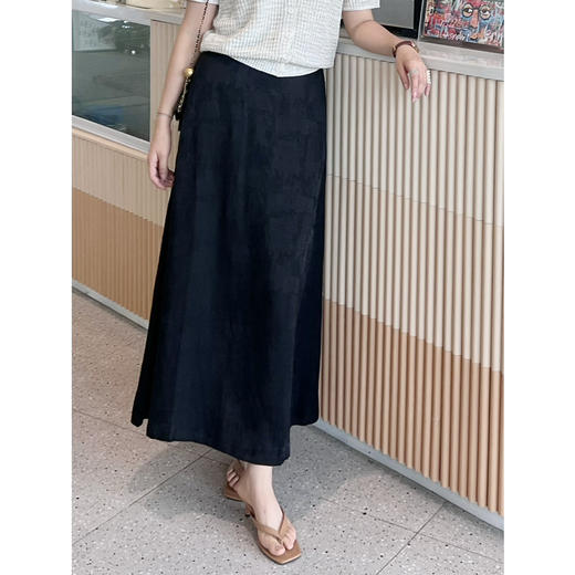 2507406   亚麻混纺 提花A字 长裙 国风气质 商品图3