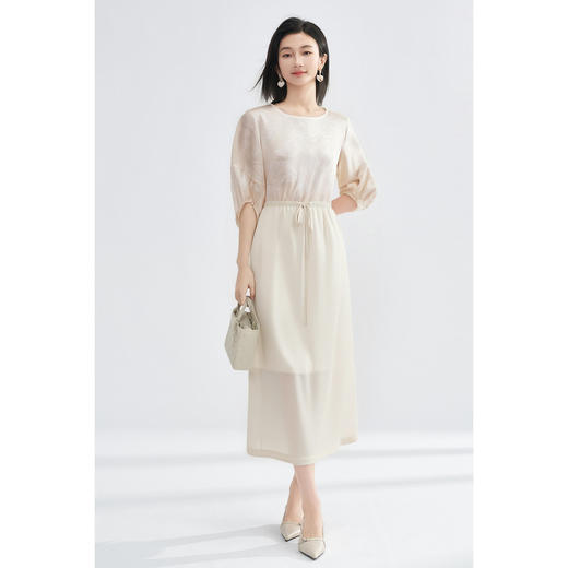 中式提花缎面衬衫 米思阳2025初秋新款时尚垂顺宽松舒适小衫女6058 商品图5