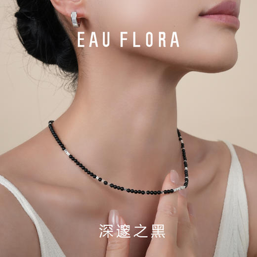 【烟雨江南】黑玛瑙&白松石项链 商品图1