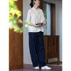 牧衣游原创 棉麻净色手工刺绣休闲裤通勤百搭简约宽松阔腿裤 南亭 商品缩略图2