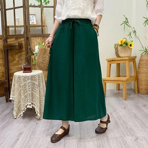 【YW】无忧购“清仓大促”韩版小个子宽松垂感休闲棉麻裙裤（截单后3-5天发货) 商品图7