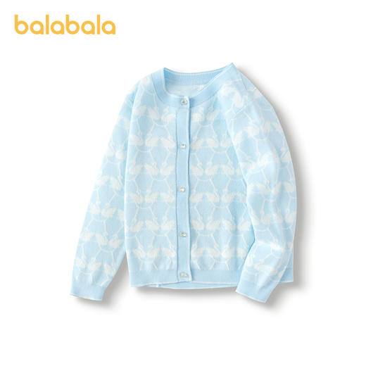 巴拉巴拉童装儿童毛衣女小童提花针织衫秋季开衫外套甜美百搭上衣 商品图0