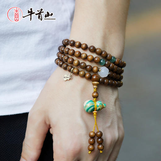 牛首山文创楠木手串搭配大漆葫芦国潮男女士情侣多圈手链节日礼物 商品图0