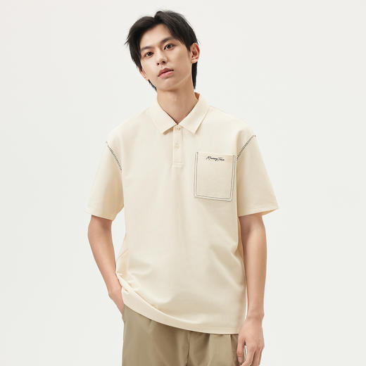 gxg.jeans男装 多色华夫格明线商务翻领短袖t恤polo衫 25年夏热卖 商品图2