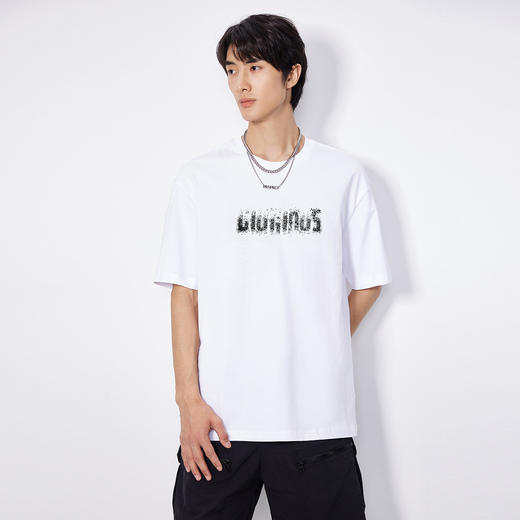 gxg.jeans男装 【40支双纱】棉100%男士圆领短袖25夏款百搭透气印花T恤K&C 商品图1