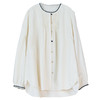 牧衣游原创 打条汉麻棉衬衫新品通勤轻薄白色休闲百搭衬衣 未眠夜 商品缩略图4