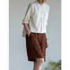 牧衣游原创 亚麻净色短裤新款轻薄宽松显瘦百搭休闲裤子 闲庭信步 商品缩略图3