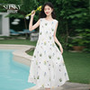 【07/23新品】熙世界田园风花卉植物刺绣连衣裙女夏季法式度假碎花无袖背心裙子 商品缩略图0