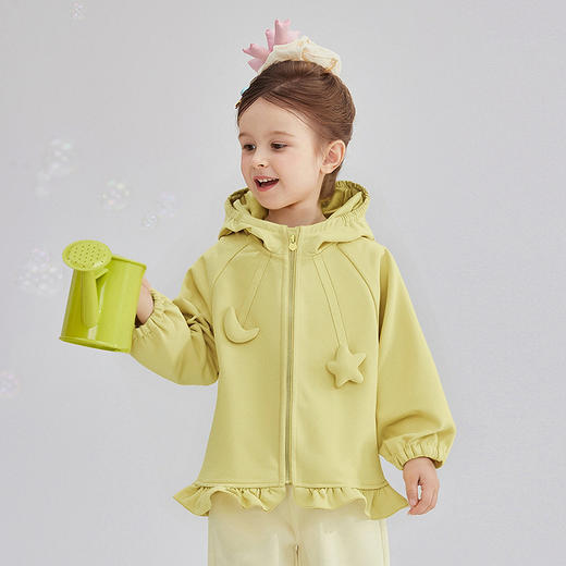 笛莎Deesha 童装女童外套2025冬新款女童星星月亮甜美花边外套 商品图1