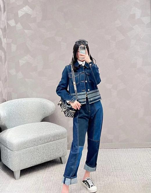 迪奥-老花满印刺绣 织物 信使包邮差包盒子包手提斜挎  女款蓝色（LZ） 商品图7