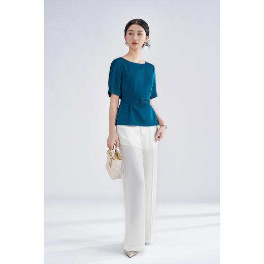 剩S/M/L/XL 【纯色短袖T恤高腰休闲裤两件套】套装女夏装减龄洋气减龄3808 商品图2