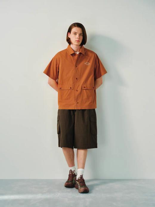 Evistub/E-5CCS132/全棉保龄球短袖衬衫男夏 商品图3