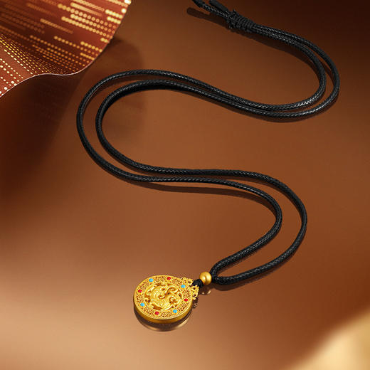 周六福黄景瑜同款黄金吊坠华光系列计价足金金龍福运圆满节日礼物 商品图2