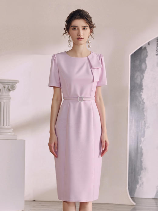 IWY/气质名媛高端精致职业装粉色连衣裙轻奢高级感美容院工作服WQ201 商品图3