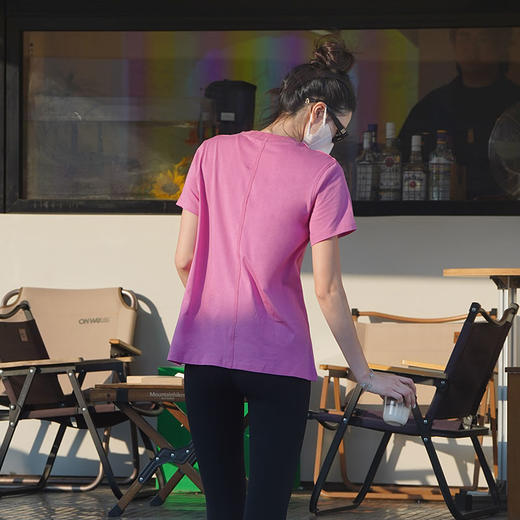 Beemen夏新款 美国 PIMA 匹马棉女士短袖瑜伽服 宽松运动健身 T 恤 商品图1