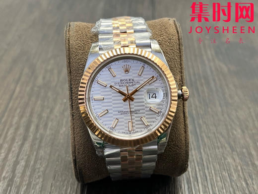 劳力士 VS日志41系列 间玫金格子面 格纹盘 男士腕表 3235机 五珠带 表径41mm 商品图0