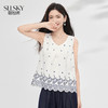 【07/23新品】熙世界民族风复古刺绣背心小衫女夏季新款设计感全棉V领无袖上衣 商品缩略图0