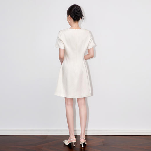 「高货wl」全新升级【铂金会员358/天猫479/差价121】(01416)洛诗琳高级感气质圆领提花连衣裙2025夏季修身显瘦裙子 商品图1