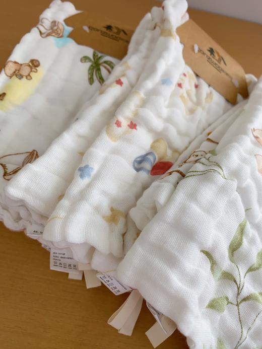 松植屋全棉纱布高密印花童巾洗脸洗澡巾长方巾3条组合装 商品图11