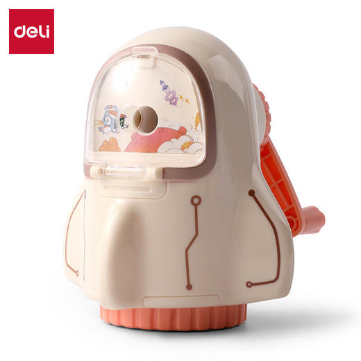 得力可爱卡通手摇削笔机 宇航员小火箭造型自动进铅儿童学生专用 商品图5