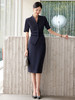 IWY/藏青色夏季短袖薄款西装套装裙高级感气质显瘦职业正装工作服女WCS180 商品缩略图2