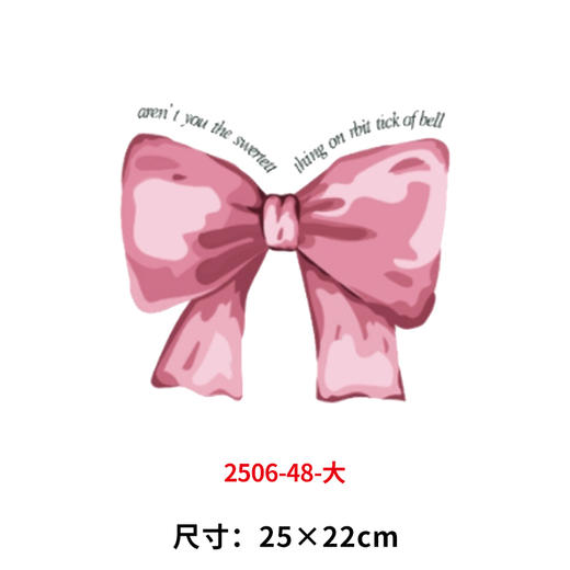 蝴蝶结烫画印花贴新款衣服DIY装饰贴白墨电熨斗烫画 商品图0