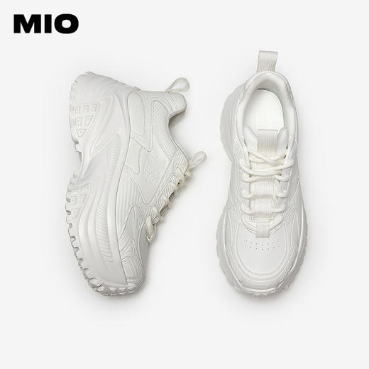 MIO米奥厚底小白鞋圆头运动鞋时尚休闲增高6cm女鞋M254586911 商品图3