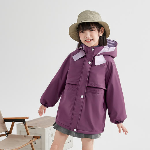 笛莎Deesha 童装女童外套2025冬新款女童撞色甜美兔耳领子收腰外套 商品图1