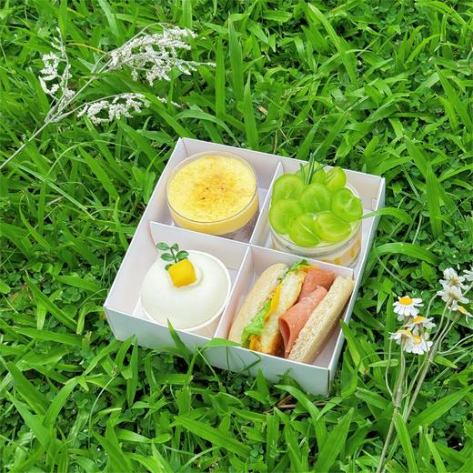 【接公司团建】烤爱·四宫格·单人份下午茶手握汉堡·布丁·雪梅娘·杯子蛋糕/聚会野餐露营团建（4份起配送） 商品图1