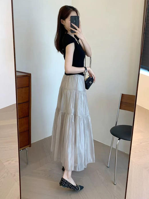 【百图lulu定制】【珠光纱影半裙】轻薄的质地如同“轻纱薄幔”  轻盈飘逸，穿起来不闷汗不黏腻 半裙 商品图9