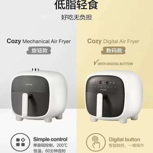 Lock&Lock乐扣乐扣空气炸锅家用4升大容量EJF183旋钮款/EJF373数码款 商品图8