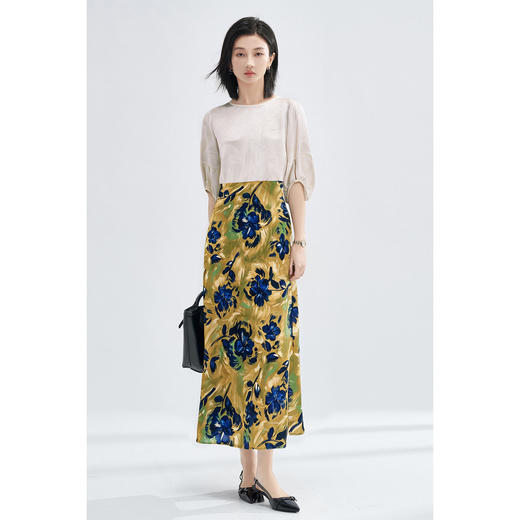 剩S/M/L/XL 米思阳2025夏季新款法式油画风碎花半身裙时尚通勤气质裙子女2130 商品图3