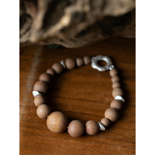 牧衣游原创 925银檀木珠手链新款禅意复古 茹沁【不支持会员折】 商品图2