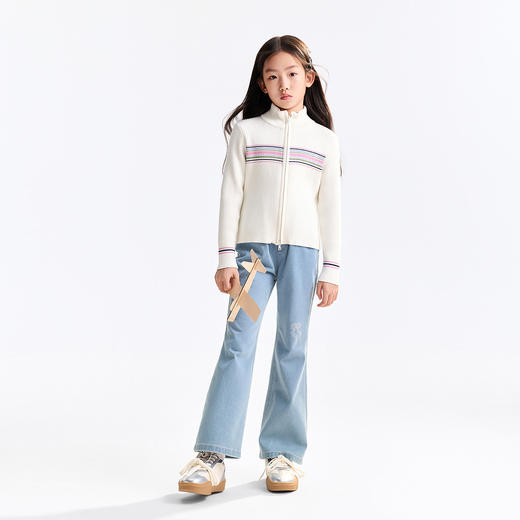 女童立领棉线开衫秋季新款安奈儿童装EG534541 商品图3