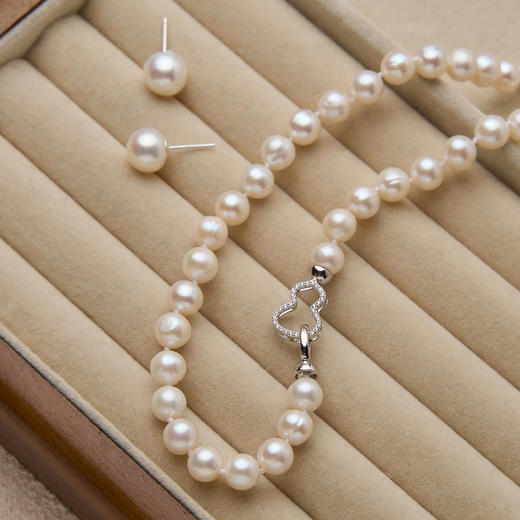 【官方旗舰】Manreya玛芮雅“珠华福禄”银镀金珍珠项链/套装丨精选8-9mm淡水珍珠，银镀金葫芦卡扣 商品图3