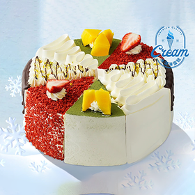 纯冰淇淋生日蛋糕『四口味八拼』