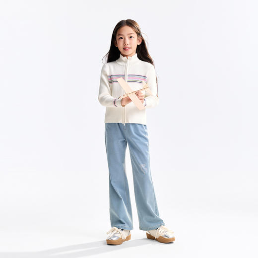 女童立领棉线开衫秋季新款安奈儿童装EG534541 商品图5