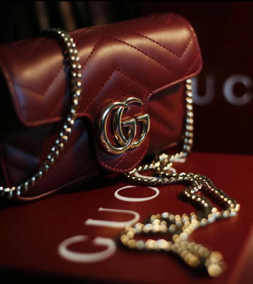 古驰 marmont系列酒红色 超迷你手袋 （LZ） 商品图0