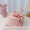 粉色折射玫瑰鲜花蛋糕(鲜花按当天采购搭配)-低糖处理无添加 商品缩略图2