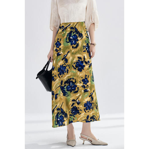 剩S/M/L/XL 米思阳2025夏季新款法式油画风碎花半身裙时尚通勤气质裙子女2130 商品图1