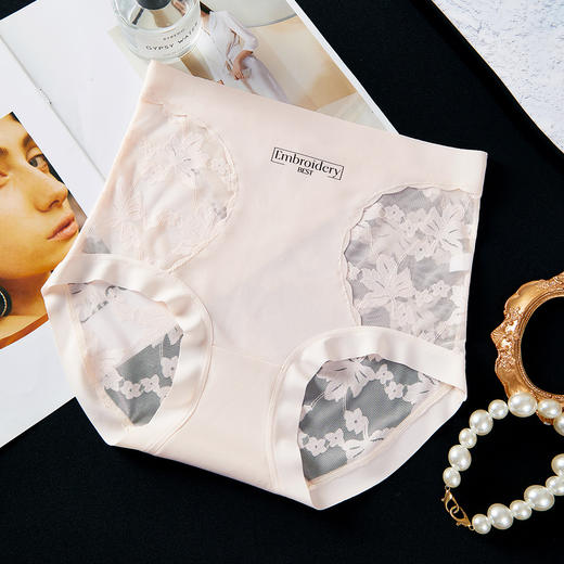 【福利价！69.9抢3件！】新款轻奢法式蕾丝纯欲性感内裤  加长档7A抑菌收腹高腰蕾丝内裤 商品图8