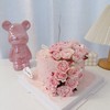 粉色折射玫瑰鲜花蛋糕(鲜花按当天采购搭配)-低糖处理无添加 商品缩略图1