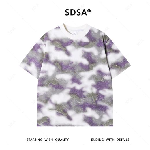 T4236SDSA夏季新款男士痞帅撞色迷彩圆领短袖T恤百搭时尚宽松上衣 商品图1