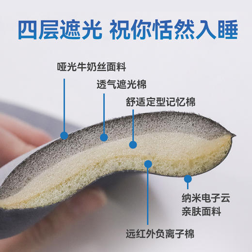 【72发货】爆单！【买1赠3】ELECLOUDS纳米电子云睡眠眼罩，舒缓眼部疲劳酸涩，男女适用，立体眼窝设计，不压眼、全遮光；边睡觉、边护眼、边美肤 商品图8